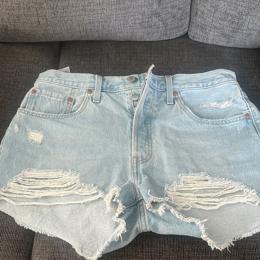 Levi Light Blue Denim Shorts